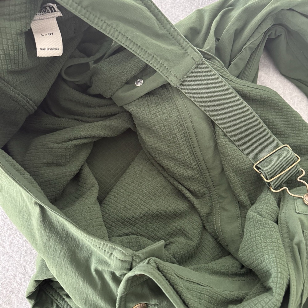 Duluth Trading Heirloom Gardening Lined Green Bib Overalls Women's Large X 31 - Picture 14 of 15